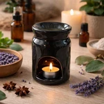 Pure Source India Ceramic Tea Light Candle Holder, Essential Oil Small, Black. Fixed Price $14.05.
