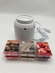 Fusion Scented Wax Warmer W/ 3 Scents Apple, Golden Hour Flowers, Get Comfy. Fixed Price $22.00.