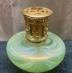 La-tee-da Effusion Catalytic Fragrance Lamp Iridescent Green Art Glass Base. Fixed Price $38.00.