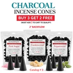 Charcoal Backflow Incense Cones 2" Hand Dipped Strong Scent Waterfall Burner. Fixed Price $12.55.