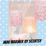 Scentsy Mini Warmer Wispy Willow Pink Floral Frosted Etched Glass Glowing New. Fixed Price $32.19.
