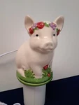 Pioneer Woman Pig Fragrance Warmer Ceramic White Floral. Fixed Price $42.10.