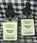 2-PACK New White Tea & Sage Wallflower Refill Bulbs Sealed Bath Body Works. Fixed Price $26.00.