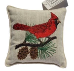 Cardinal Balsam Fir Filled 4" Embroiodered Pillow Sachet Paines Bird Maine Usa. Fixed Price $21.50.
