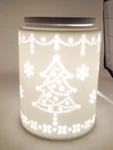 Scentsy Tinsel Christmas Tree & Snow Flakes White Wax Warmer. Fixed Price $39.99.