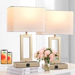 Set Of 2 Table Lamps With Dual Usb Ports,touch Control For Bedside And Nights.... Fixed Price $65.85.