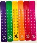 Om Aum Hand Crafted Incense Holder Burner Wood Ash Catcher - Colorful Unique. Fixed Price $6.93.