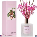 White Peach & Oolong Reed Diffuser Set - 6.7 Oz Home Fragrance With 8 Sticks. Fixed Price $31.35.
