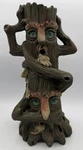 Smoking Tree Faces Cone Incense Burner Elegant Expressions Hear See No Evil 11.5. Fixed Price $21.50.