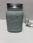 Scentsy Chasing Fireflies Blue Mason Jar Wax Warmer Farmhouse Cottage Full Size. Fixed Price $14.99.