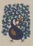 Dancing Peacock Handmade Painting Paper Acrylic Color. Fixed Price $84.99.