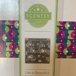 Scentsy Life Is Beautiful Glass Cube Wax Warmer Black Floral Decorative. Fixed Price $65.00.