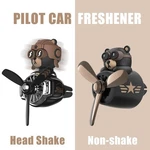 Rotating Pilot Bear Car Air Freshener Vent Clip Perfume Aroma Diffuser Fan. Fixed Price $18.99.