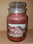 Yankee Candle Summer Scoop 22 Oz Lge Jar Strawberry Ice Cream Scent Retired Htf. Fixed Price $45.99.