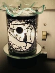 Fragrance Wall Plug-in Lamp Tart Oil Warmer Beautiful Cat Chrome With Dimmer. Fixed Price $21.99.