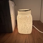 Scentsy Let Snow Mason Jar Fragrance Warmer Full Size Retired White Farmhouse. Fixed Price $24.99.