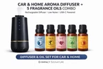 AROMA360-STYLE Car & Home Diffuser + 5 Fragrance Oils Rechargeable. Fixed Price $60.00.