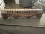Wooden Coffin Incense Box, Round Cut Flower Design, 12 Inches. Fixed Price $8.99.