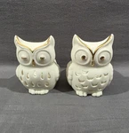 Lenox Set Of Two Owl Candle Votives Gold Trim 3.5" H. Fixed Price $14.95.