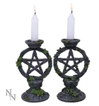 Gadget Nemesis Now: Wiccan Pentagram Candlesticks 15CM (set Of 2) -d-. Fixed Price $30.25.