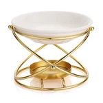 Juxyes European Metal Oil Burner Wax Warmer, Delicate Romantic Ceramic Golden. Fixed Price $17.99.