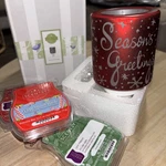 New Scentsy Season's Greetings Plug Warmer Red Christmas Three Bricks Wax. Fixed Price $35.00.