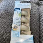 Glade Scented Candles Clean Linen Infused With Essential Oils Refill. Fixed Price $14.99.