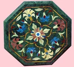 18" Green Marble Patio Table Top Pietra Dura Inlay Work Home Room Decor Item. Fixed Price $446.50.