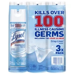 3 Pack Lysol Disinfectant Spray, Crisp Linen Scent 19 Oz Great Price. Fixed Price $25.55.