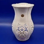 2 Yankee Candle Fragrance Oil Warmers 5.5" Cream Ivory Reticulated Euc. Fixed Price $19.99.