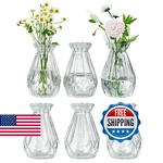 Mygift Mini Set Of 6 Diamond-faceted Clear Glass Bud Vases Small Decorative Fl. Fixed Price $43.31.