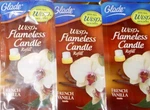 3 Glade Wisp Flameless Candle Refill French Vanilla Fits All Holders Sealed. Fixed Price $7.99.