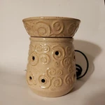 Scentsy Wax Candle Warmer Angora Tan Swirls-scrolls Pattern -ceramic. Electric.. Fixed Price $18.99.