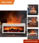 Ambient Fireplace Flame Essential Oil Diffuser With 7-COLOR Led & Remote. Fixed Price $58.95.