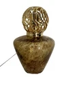 La-tee-da Large Amber Glass Lamp Fragrance Round Gold Crown Diffuser. Fixed Price $18.00.