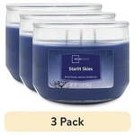 New (3 Pack) Mainstays Starlit Skies Scented Wick Candle, 11.5 Oz.. Fixed Price $12.30.