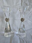 Faceted Crystal Hourglass Candle Stick Holders Rhinestone Accents Hobby Lobby. Fixed Price $24.00.