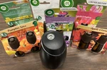 Air Wick Essential Mist Black Diffuser Battery Powered 2-SETTING Oil, Assorted. Fixed Price $12.00.