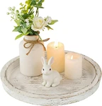 Candle Holder Decorative Trays : Round Wood Plate Coffee Table - Rustic Fa. Fixed Price $25.77.