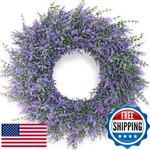 26" Lavender & Eucalyptus Wreath For Front Door, Porch, Window - Large Artificia. Fixed Price $79.29.