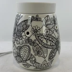 Scentsy Reimagine Electric Wax Warmer Diy Coloring Black White Floral Lighted. Fixed Price $24.74.