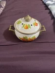 Vintage Enamel Potpourri Fruit Design Small Spices Aroma Therapy. Fixed Price $22.00.
