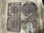 Scentsy Wax Warmer Stands Plates Set Of 4 Square & Round Designs Brown Metal. Fixed Price $14.99.