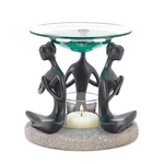 Elegant Black Trio Of Polyresin Women's Praying Glass Oil Warmer. Fixed Price $29.65.
