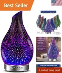 Compact 3D Essential Oil Diffuser - Aromatherapy With 7 Color Changing Lights. Fixed Price $35.50.