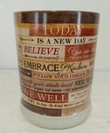 Today Aspire Change The World Wood Look Stoneware Jar Candle Warmer Open Box. Fixed Price $12.99.