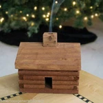 Cabin Incense Burner 2.5"X3.5" W/ 10 Balsam Fir Logs Paines Usa Small Rustic. Fixed Price $18.50.