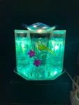 Ets Design Mirrored Oil Diffuser Art Glass Bird Pink Flower Branch Accent Lamp. Fixed Price $47.00.