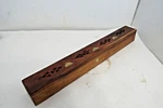 Wood & Brass Incense Burner Stick Made India 12" Long. Fixed Price $10.99.