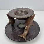Hand Carved Stone 3 Dolphin Tart/ Oil Burner By Marex Fragrance Creations. Fixed Price $27.95.